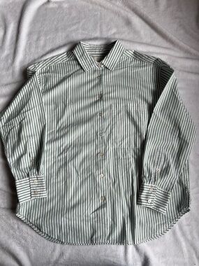 Green Striped Deep End Button-Up Shirt